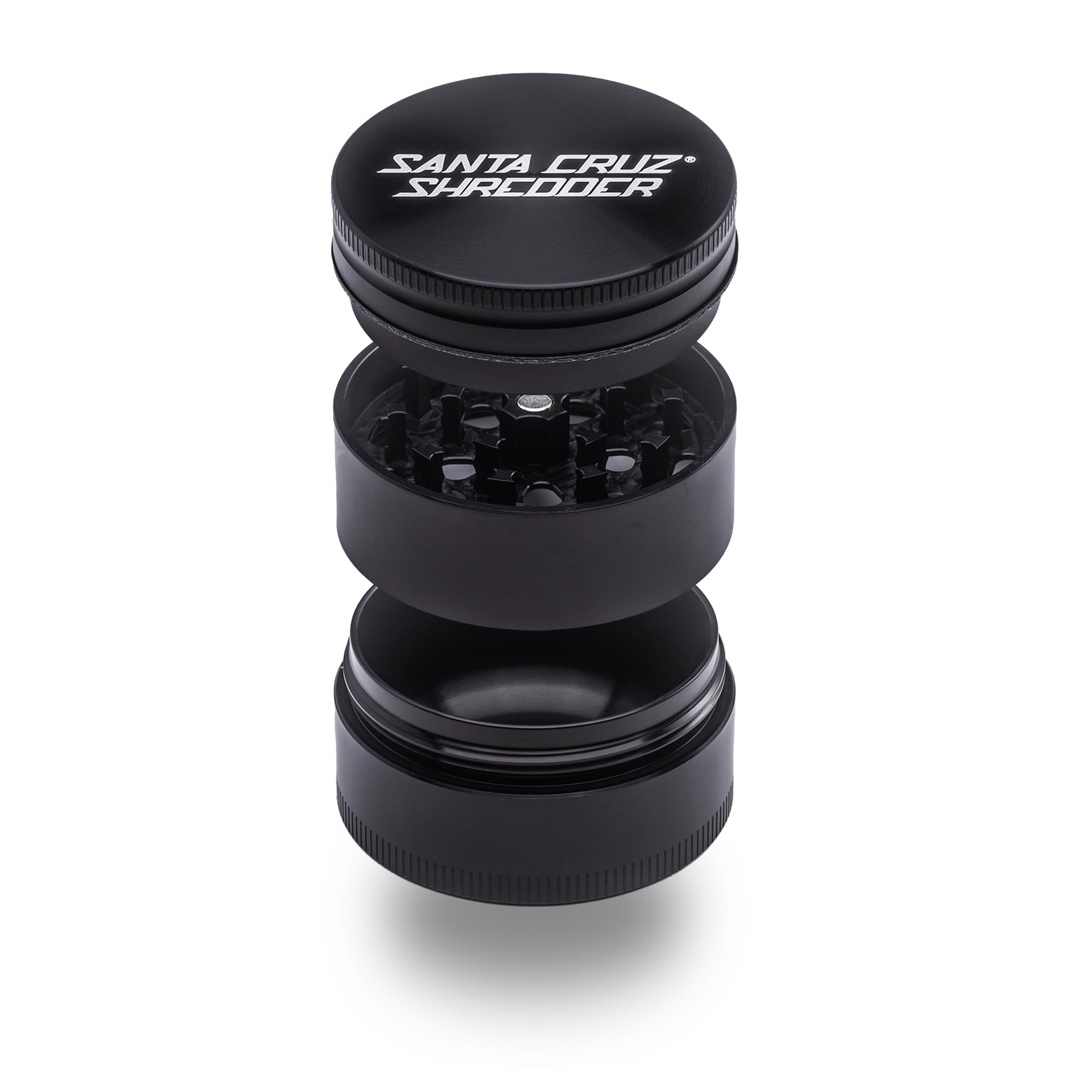 Santa Cruz ShredderSanta Cruz Shredder Herb Grinder 3 Piece Medium 2 1/8" Superior Grip and Aluminium (Black)