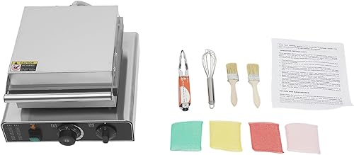 Miniatura 9 de LYNICESHOP Máquina de gofres comercial, antiadherente, eléctrica, antiadherente, máquina de planchar, horno eléctrico de gofres duradero, rango de