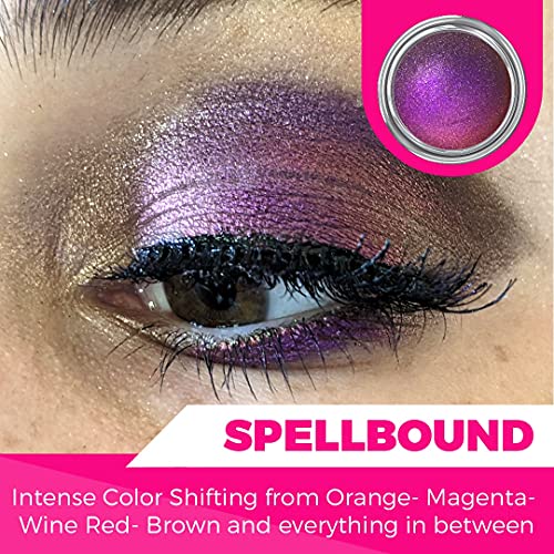 Concrete Minerals Multichrome Eyeshadow, Intense Color Shifting, Longer-Lasting With No Creasing, 100% Vegan And Cruelty Free, Handmade In Usa, 1.5 Grams Loose Mineral Powder (Spellbound) #TOP1