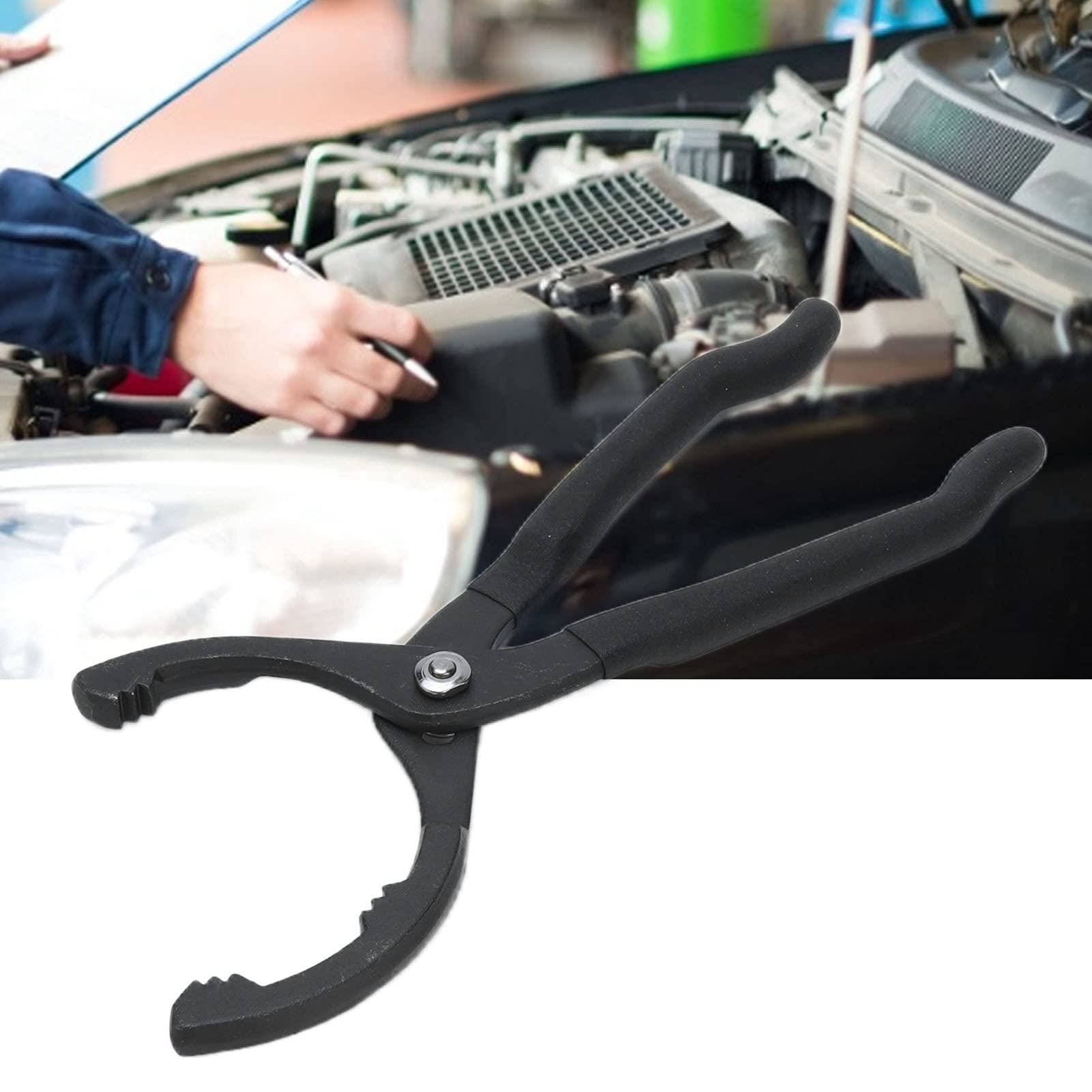 Oil Filter Wrench, Universal Oil Filter Wrench Tight Nonslip Carbon Steel Adjustable Oil Filter Pliers High Hardness Oil Filter Removal Tool, Wrench (300mm)