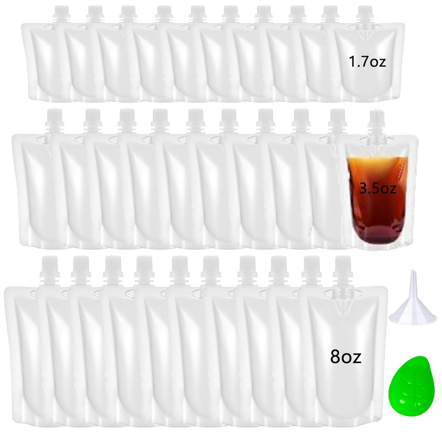Photo 1 of UtySty Liquor Pouches with Screw Cap - 30 Pack