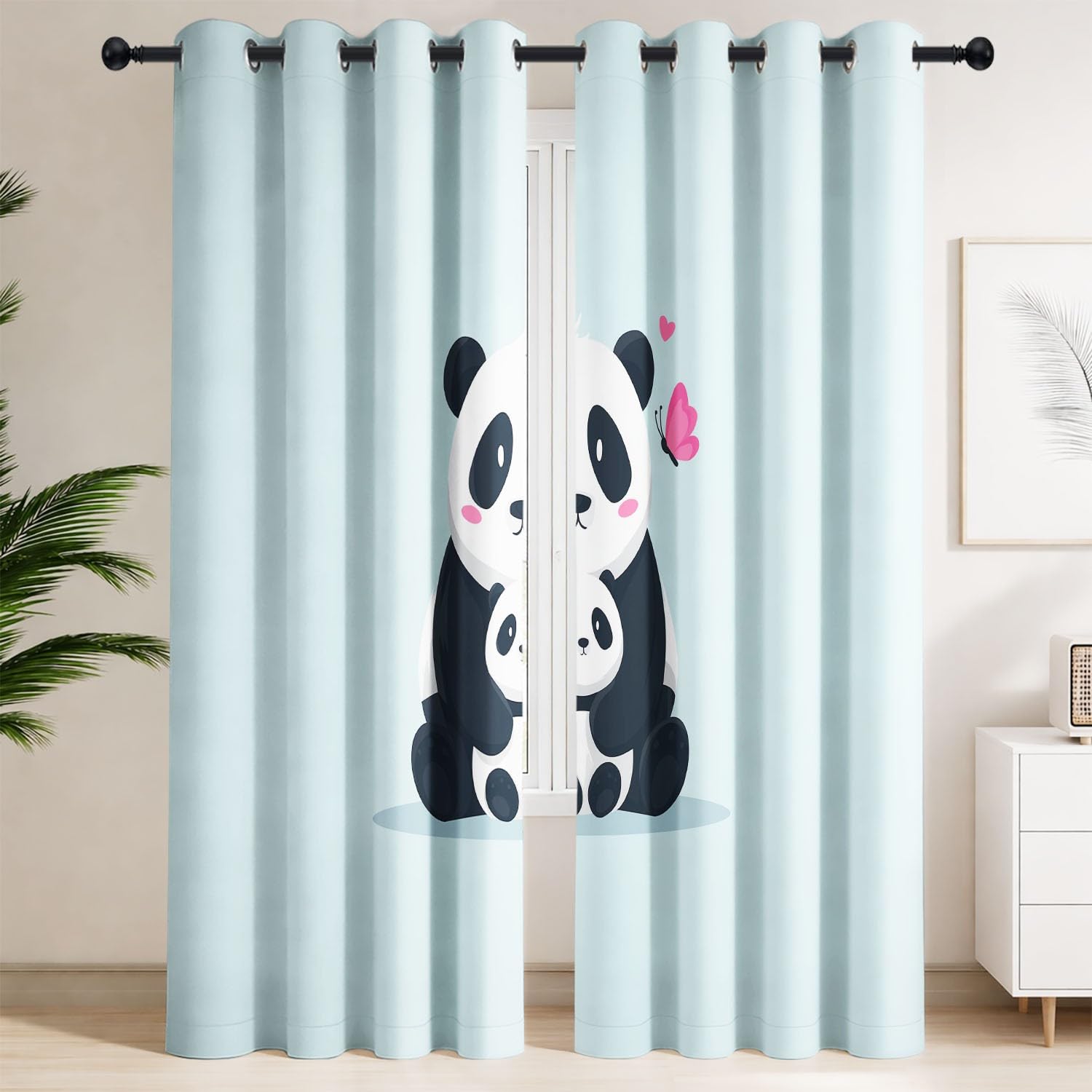 Rideau occultant chambre bébé contre la lumière du jour bleu