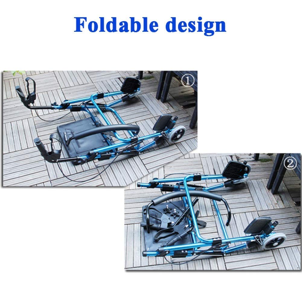 Walker Rollator Trolley Walker Andador rodante con Cesta de la Compra con Asiento, diseño de Freno de Mano Velocidad Ajustable, con Dispositivo de Pedal Little Surprise