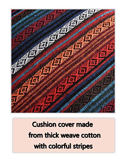 Set Of 2 Bohemian Throw Pillow Covers Decorative Boho Mexican Retro Stripe Multicolor Pillow Cases To Brighten Up Your Home, 18X18Inch #TOP6