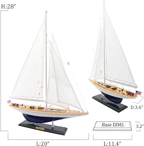 Miniatura 8 de NAUTIMALL Velero de madera, modelo de yate de 19 pulgadas, réplica de escala empresarial Endeavour Decoración náutica, regalo personalizado
