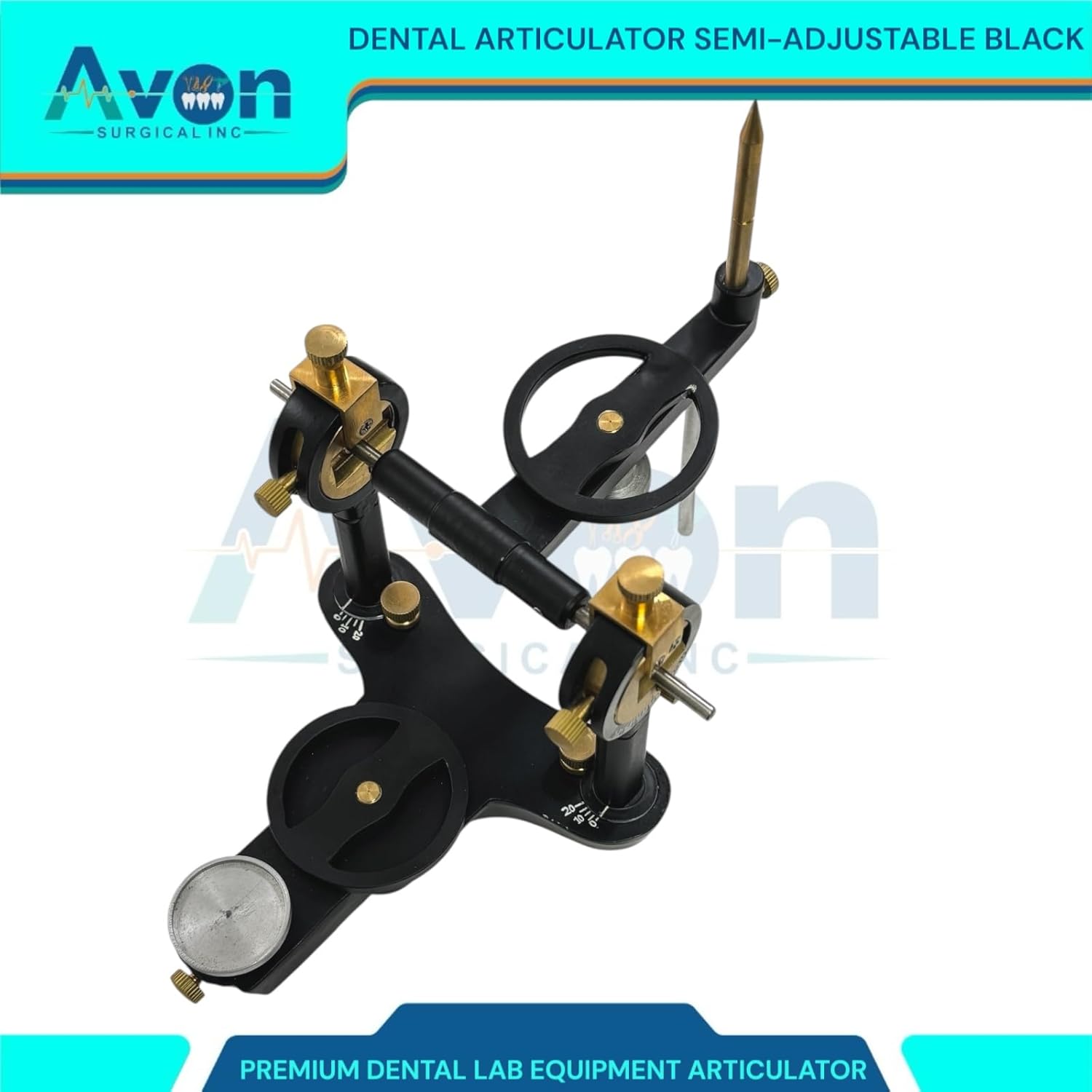 Precision Dental Laboratory Semi-Adjsutable Articulator Device (Black) Dentistry Lab Student Tool
