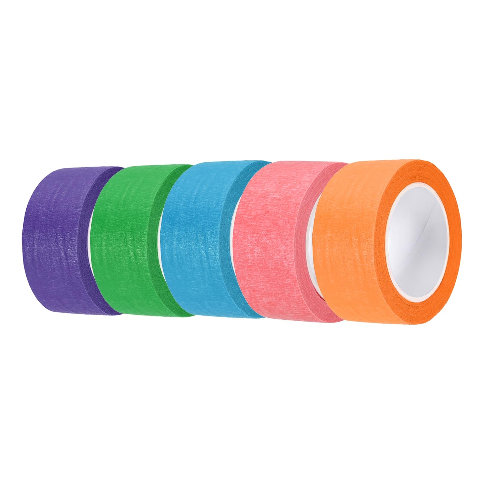 sourcing map 5pcs 25mm x 10 Meters Colored Masking Tape Universal Crepe Paper Colorful Masking Painter Tape for Art Drawing DIY Handcraft Sealing, Blue Purple Pink