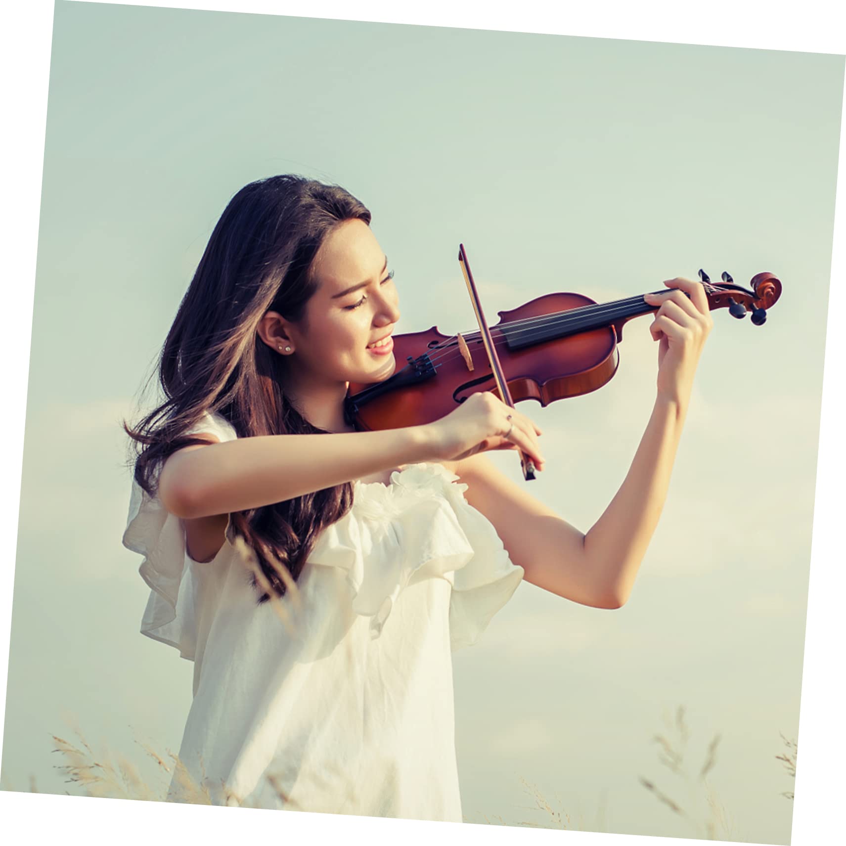 ibasenice Arco De Práctica De Violín Arco De Instrumento Arco Hecho a Mano Bien Equilibrado Rígido y Bien Equilibrado 1/2 Arco De Violín Cola De Caballo Blanca Corrección Alumno Reemplazar