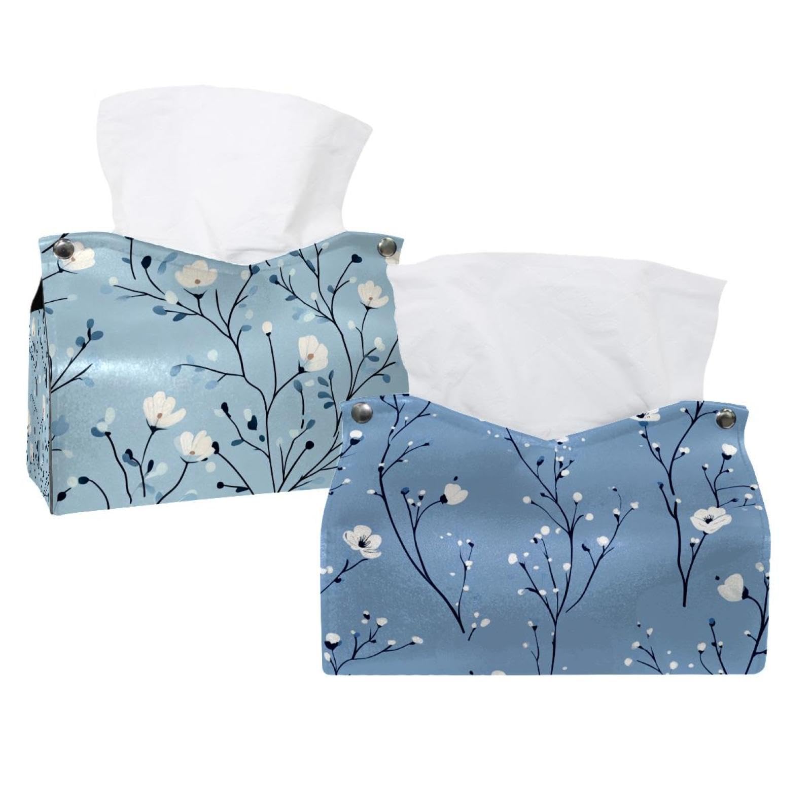 Boîte à mouchoirs pour salle de bain salon et bureau avec motif floral artistique