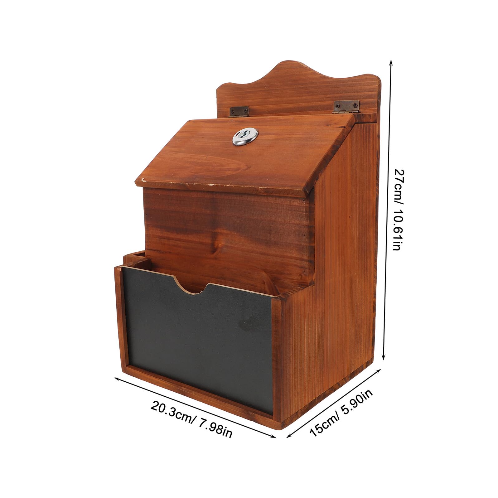 PRETYZOOM Caja de Sugerencias de Madera con Cerradura y Llave Caja Compacta Vintage para Votos Donaciones y Recogida de Opiniones para Oficina Iglesia y Recaudación de Fondos