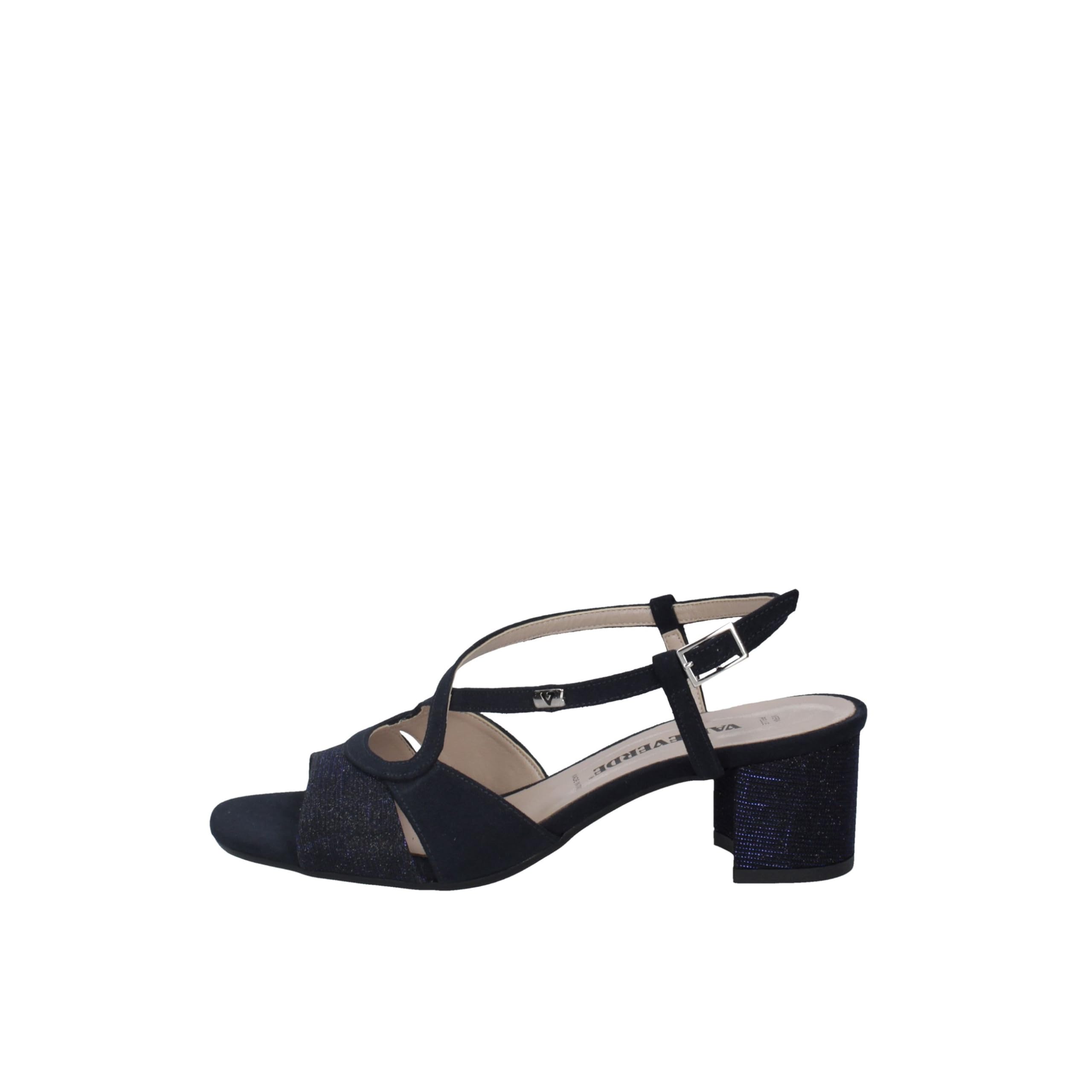 Valleverde 28216 Blu Sandali Eleganti con Tacco per Donna in Tessuto