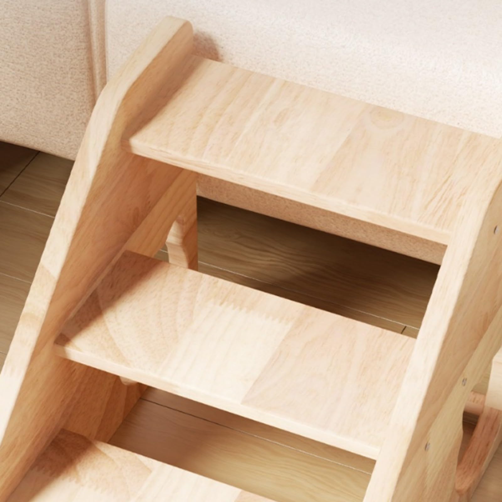 Scaletta per Cani in Legno Resistente Stabile, Portatile, Rampa per Cani con, Divano, Scale 4 Gradini