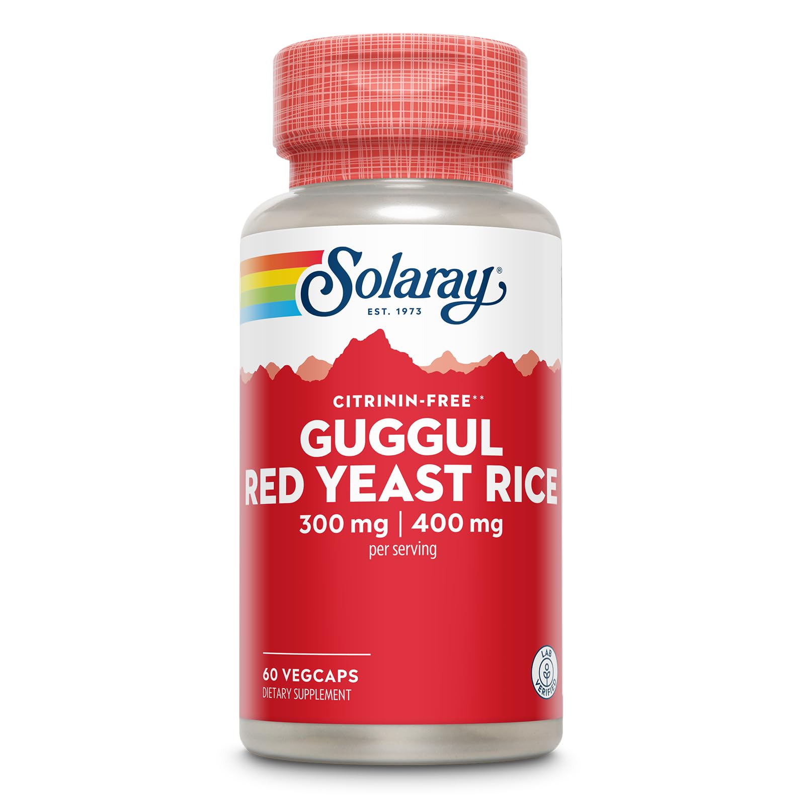 SOLARAY Guggul Gum Extract & Red Yeast Rice - Healthy Cardiovascular Function Support - Lab Verified - 30 Servings, 60 VegCaps