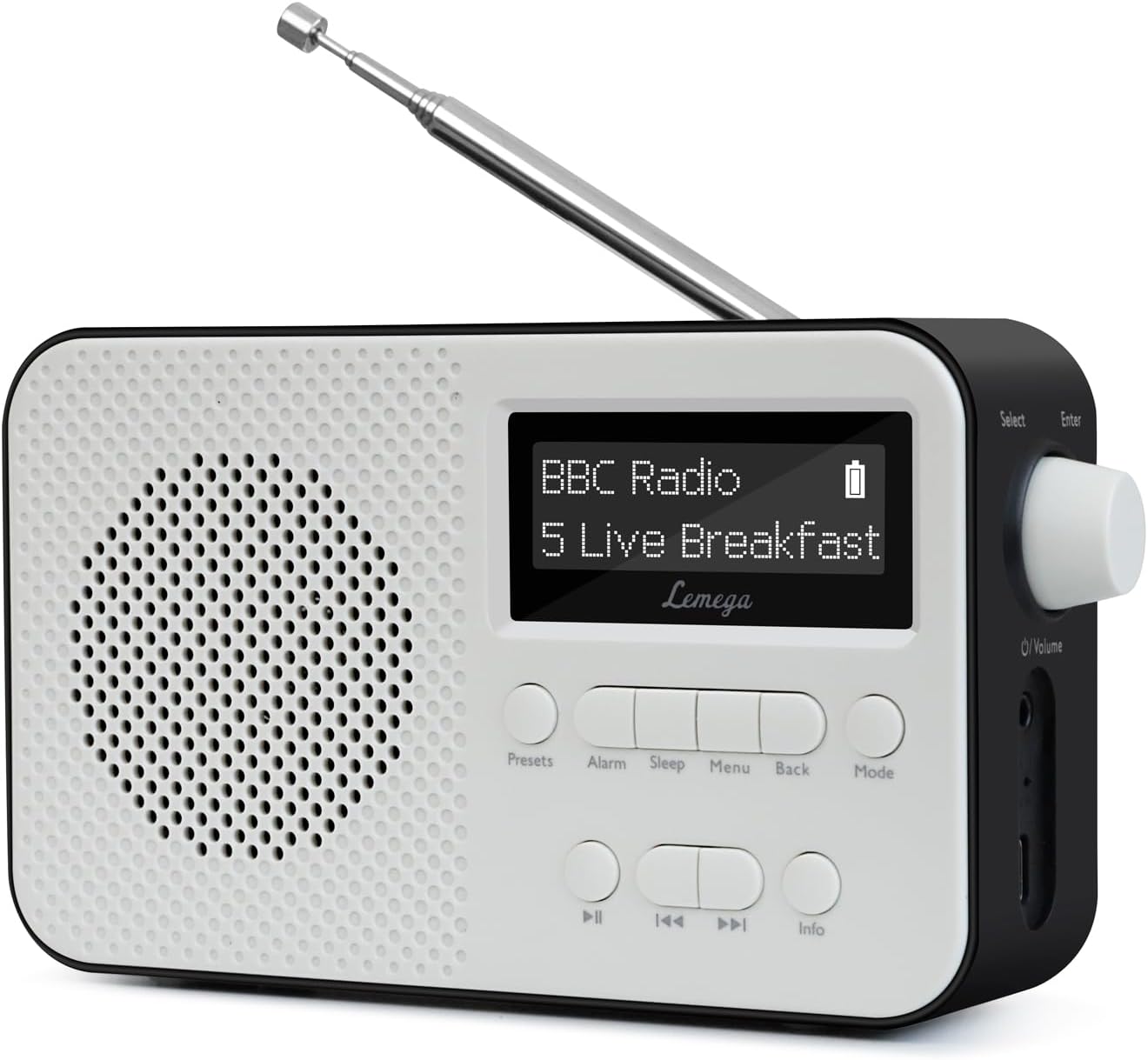 – DAB Radio with Bluetooth | Digital Radios Mains and Battery | Rechargeable Battery 15HR Playback | Alarm Clock | FM Radio,40 Presets,Headphone Jack | Bluetooth 5.3 I LEMEGA PR2-Max Black