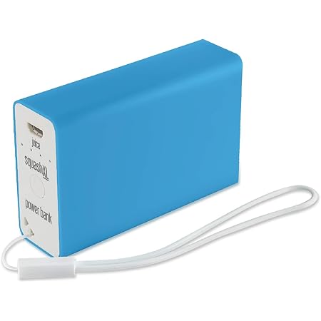 Juice Squash XL Fast Charge Mini Portable Power Bank iPhone, Samsung, Huawei, iPad, 5600 mAh, Aqua