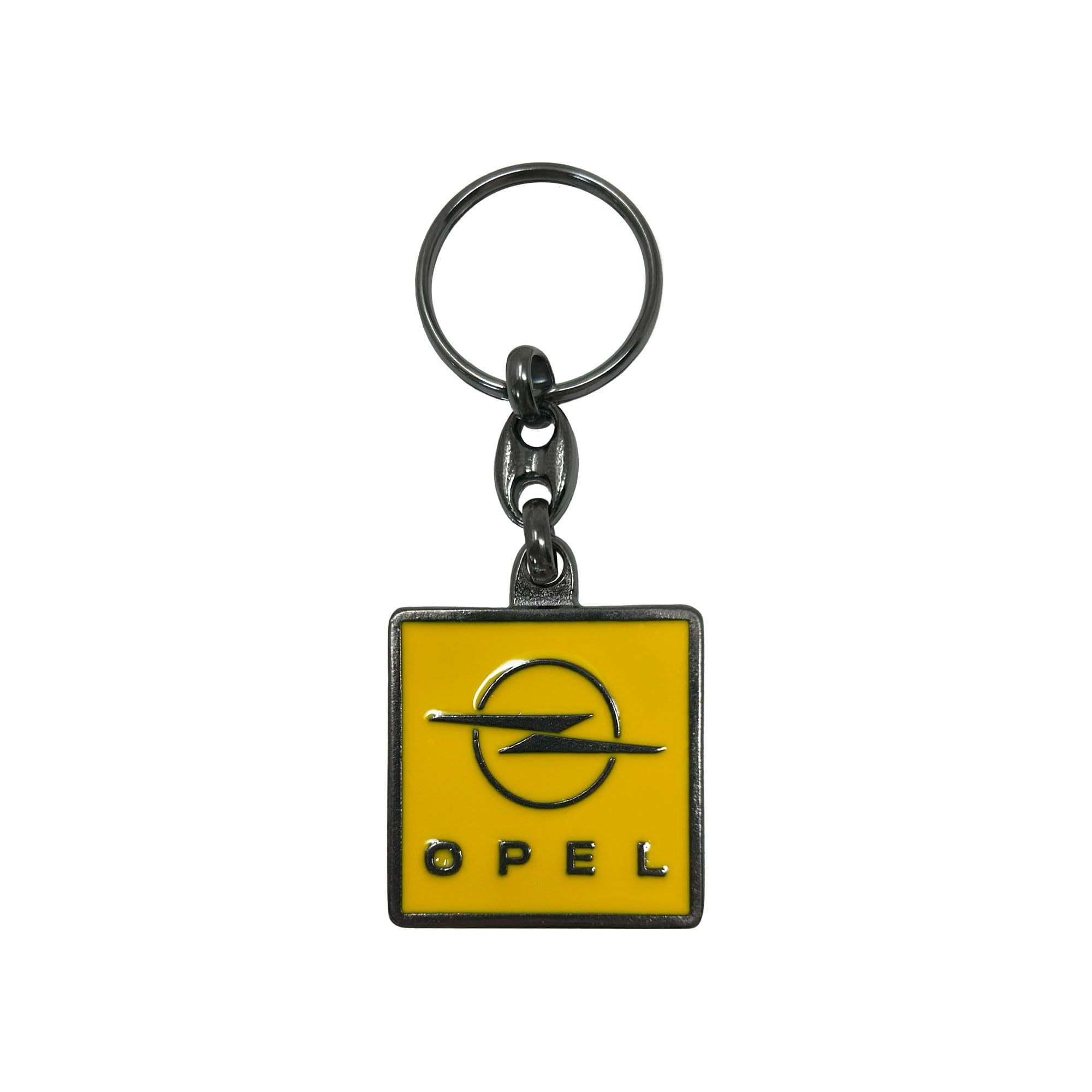 4R Quattroerre.it Brelok samochodowy kompatybilny z Opel, metalowy, wytrzymały i trwały, z zapięciem na pierścień, idealny na prezent, 90 x 35 mm