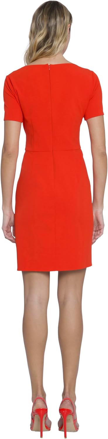 Donna Morgan Womens Boat Neck Side Waist Twist Detail Mini Dress for Women, | Womens Dresses - Image 3