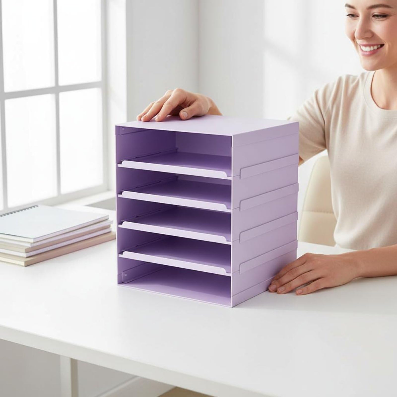 Baoblaze Cassetto Organizer da Scrivania Cassettiera per Cancelleria E Perline Forte E Stabile in Acciaio al Carbonio Adatto per Hobby, Rosa Ciliegio