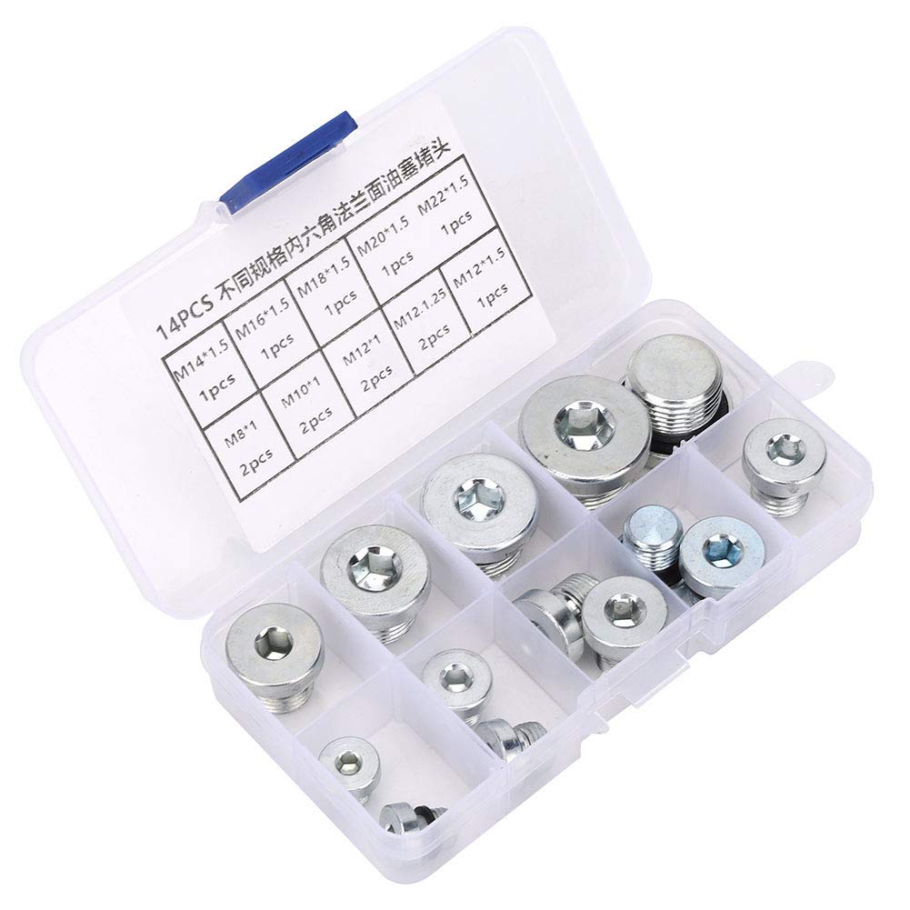 14 Pcs Oil Pan Drain Plug Set Wide Application Range Very Practical Made of Fine Material Portable Box Suitable for Water Pipes Machinery Beer Convenient Carrying Storage