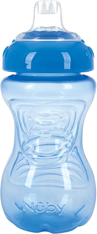 No Spill Easy Grip for Kids - 10 oz - Spill-Proof Toddler Sippy Cups - Dishwasher Safe - 6+ Months - Blue