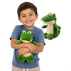 Boneco Crocodilo Jacaré De Pelúcia Macio Antialérgico 23cm Crocodilo Jacaré Pelúcia macia Infantil Presente dia das crianças Natal Ano Novo