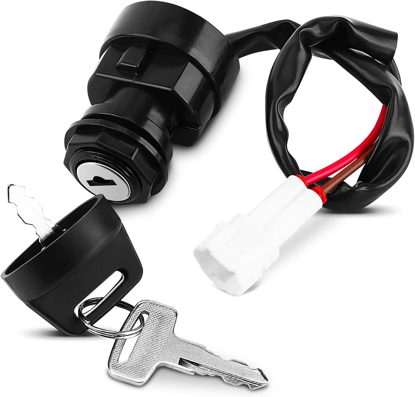 Motorcycle Ignition Switch With 2 Matching Keys, 2 Wire Universal 2 Position Assembly for YFM 350 Bruin 660R 700R 350X