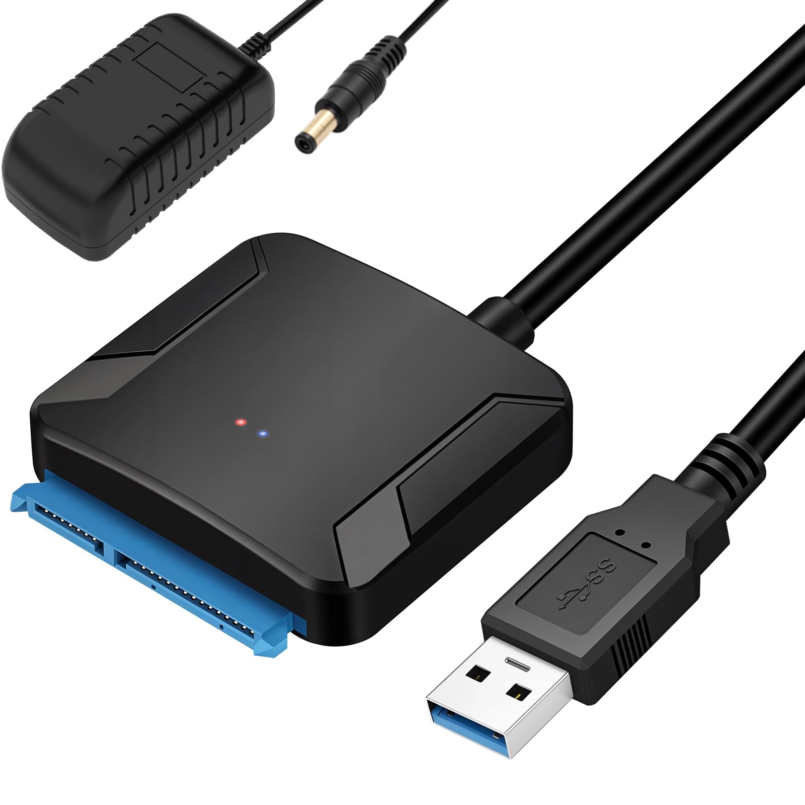 Cavo adattatore da USB a Sata con spina standard britannica, connettore da USB 3.0 a SATA a 22 pin per unità SSD/HDD da 2,5" da 3,5"