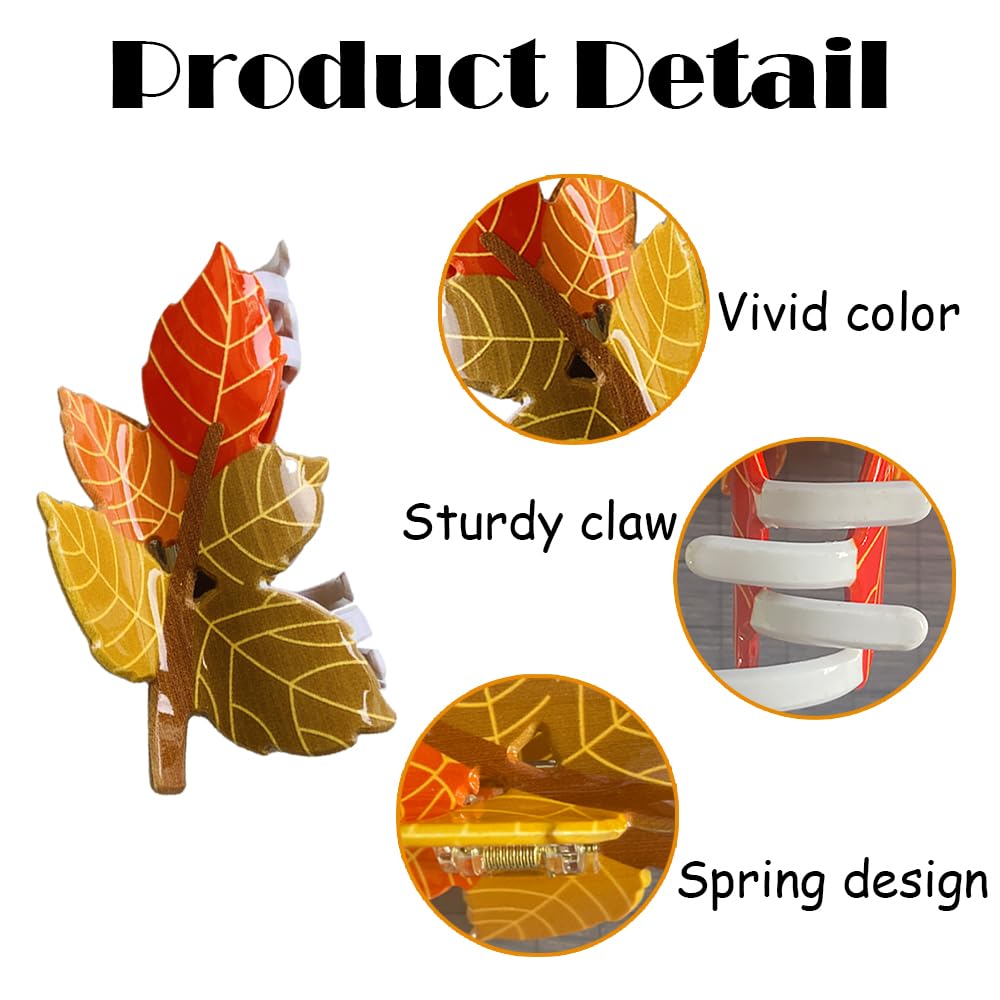 Amazon.com : Maple Leaf Hair Claw Clips for Women Fall Leaf  display picture 1