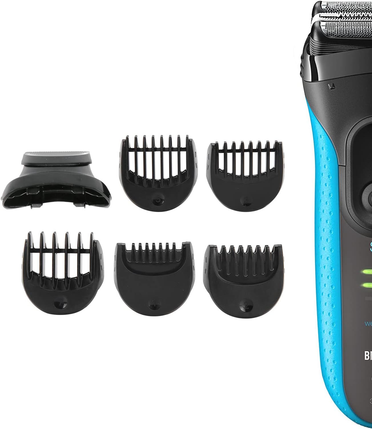 Electric Shaver Trimmer Head for Series 3, Electric Head with 5 x Guide Comb 1/2/3/5/7mm, Replacement Shaver Head
