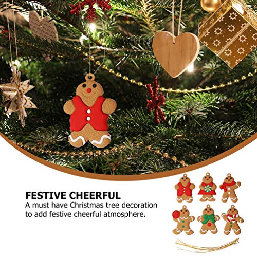 ABOOFAN 12 Pcs Enfeites de Pão de Gengibre de Plástico Enfeites de Gengibre de Plástico Pendurados E