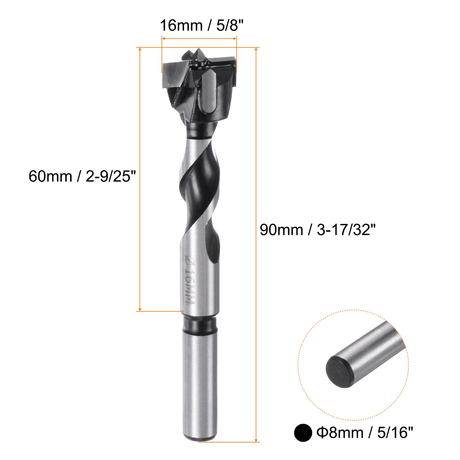 Forstner Forstner Forets 35 mm (1-3/8) Carbure de Tungstène Scie