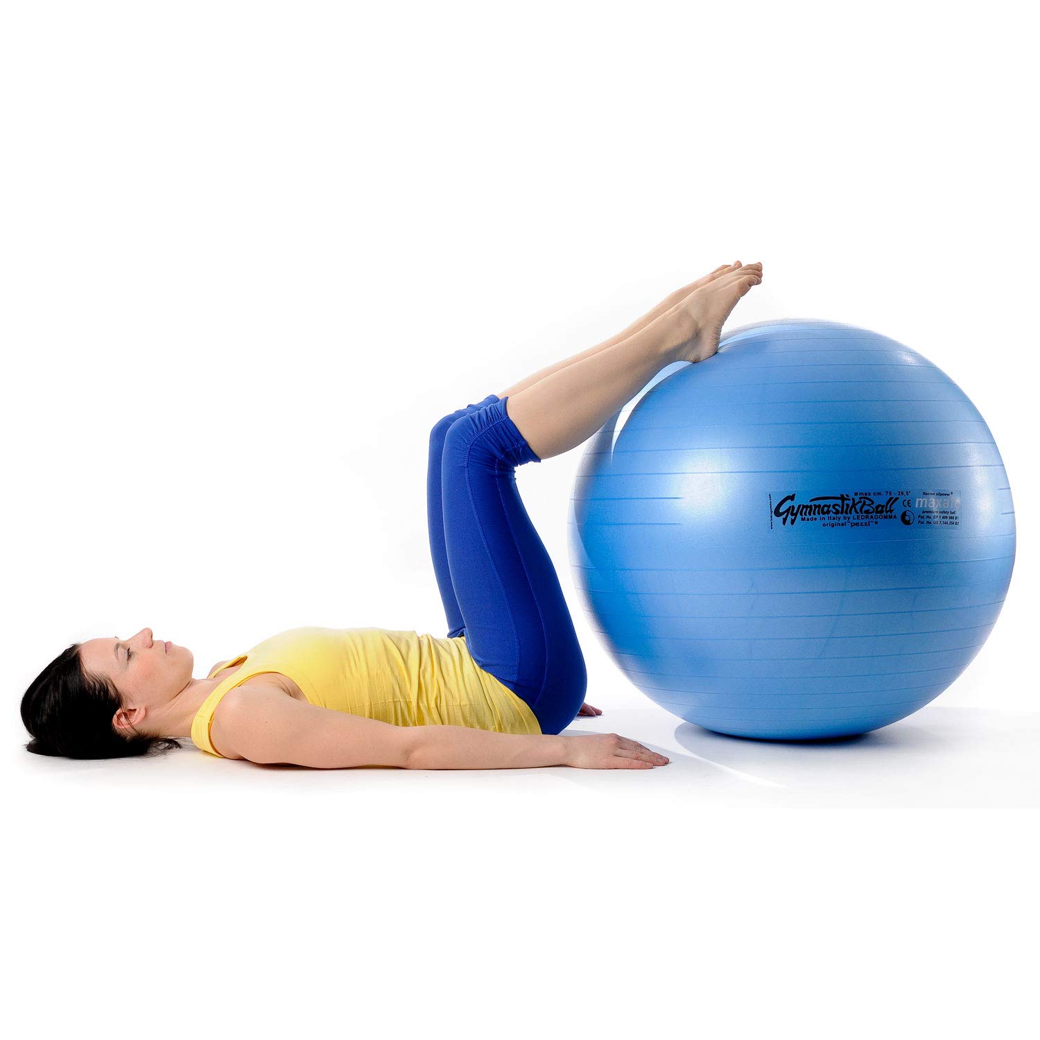 Pezzi - Palla da ginnastica Maxafe, set da seduta Ø 42 cm fino a 75 cm, con ciotola e pompa per palloni fino a 400 kg, per allenamento fitness e riabilitazione