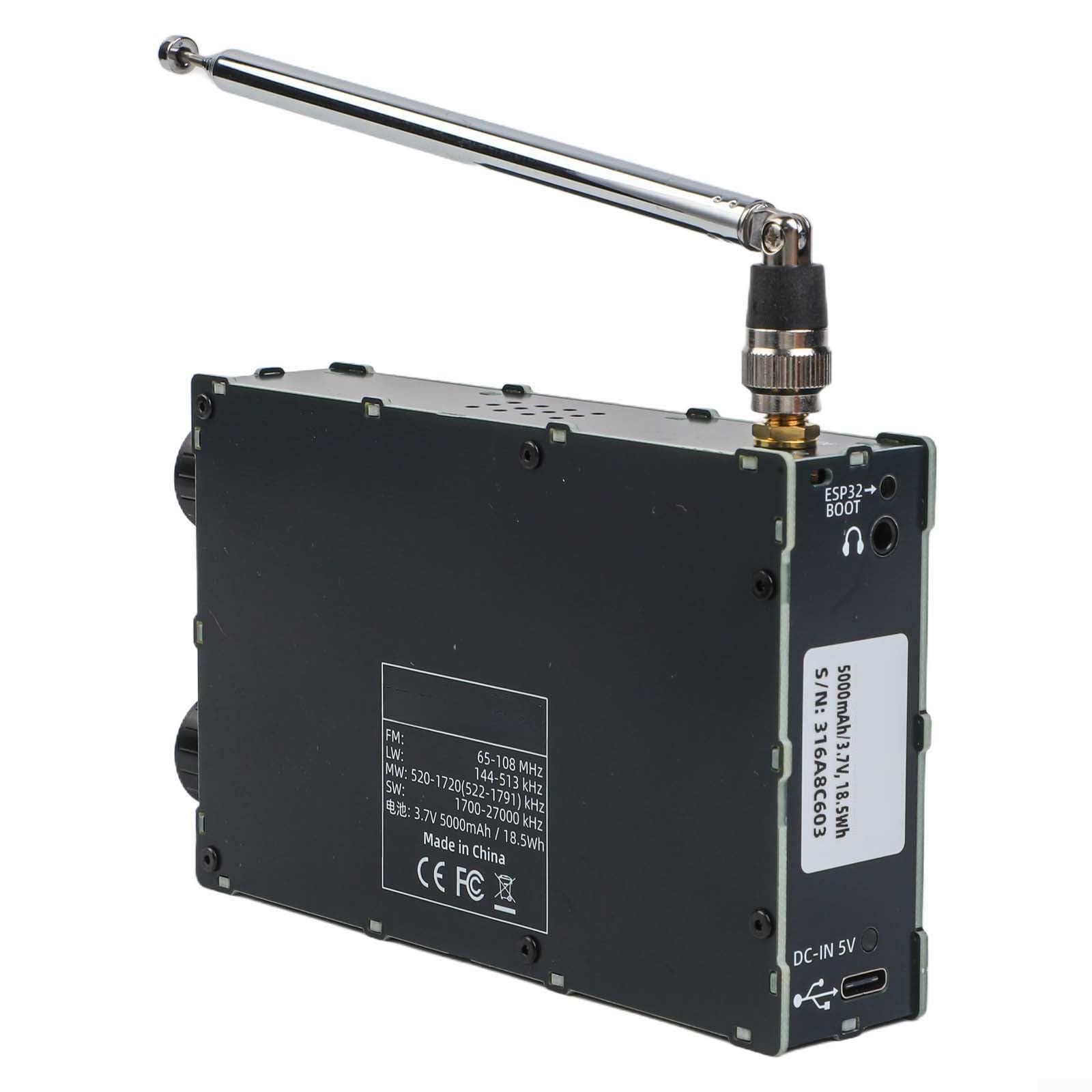 DP-666 TEF6686 Radio Empfänger für Full Band für fm AM Kurzwelle RDS für dsp 5000mAh für akku 2,8 Zoll LCD Tragbares Gerät für Reise Camping(Black)