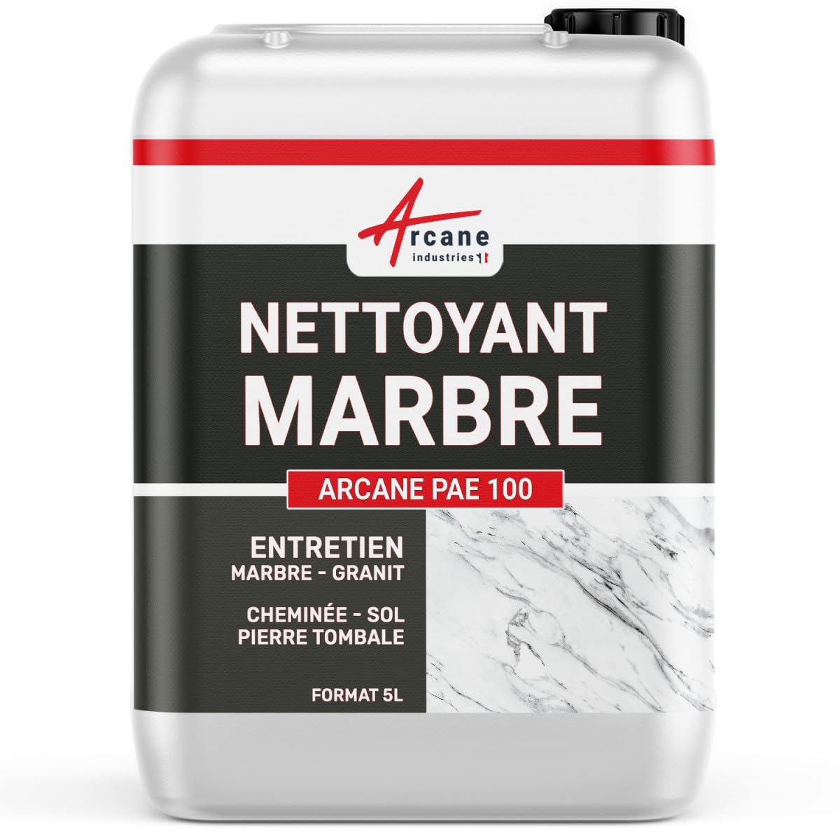 Nettoyant spécial marbre et granit pour tache sur carrelage, cheminé et plan de travail - 5 L - ARCANE INDUSTRIES