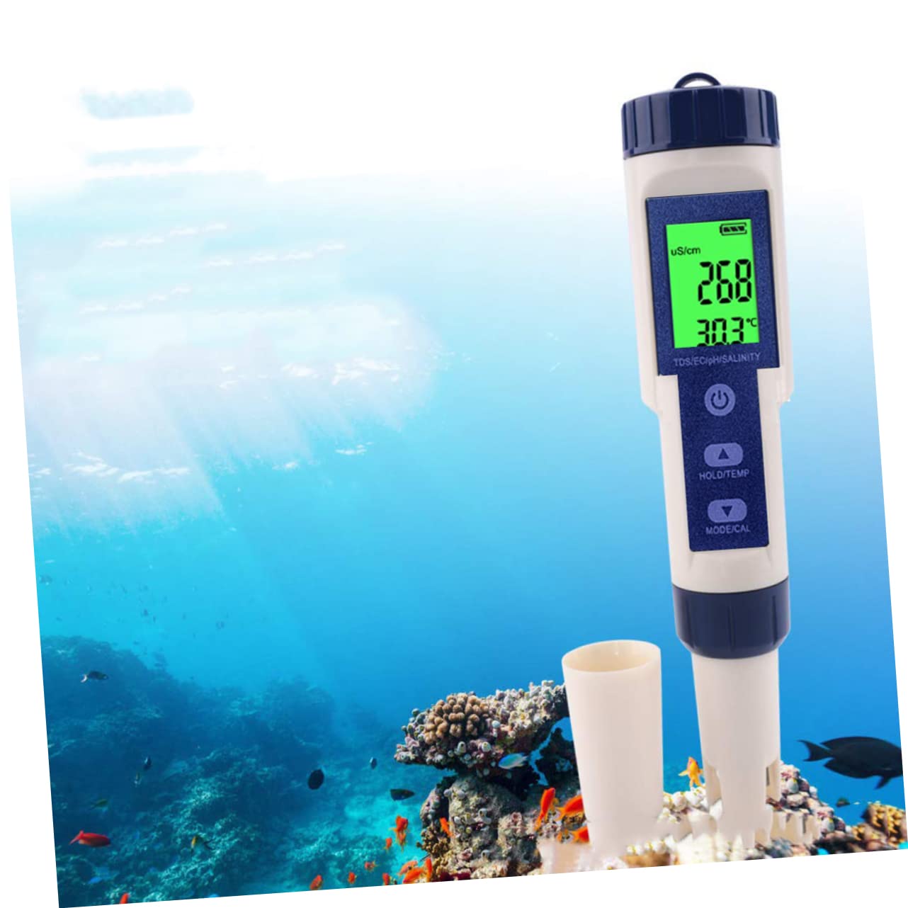 Mobestech Medidor Digital De Salinidad para Acuarios Marinos Probador De Calidad De Agua De Mar Medidor Portátil De Salinidad Precisión Alta para Uso Tanques De Agua Salada