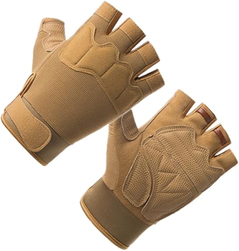 Toddmomy 1 Pair Biking Gloves for Men Cut Proof Gloves Cycling Gloves Sports Gloves Half Finger Gloves Nonskid Gloves Brown Man Sports Biking Gloves