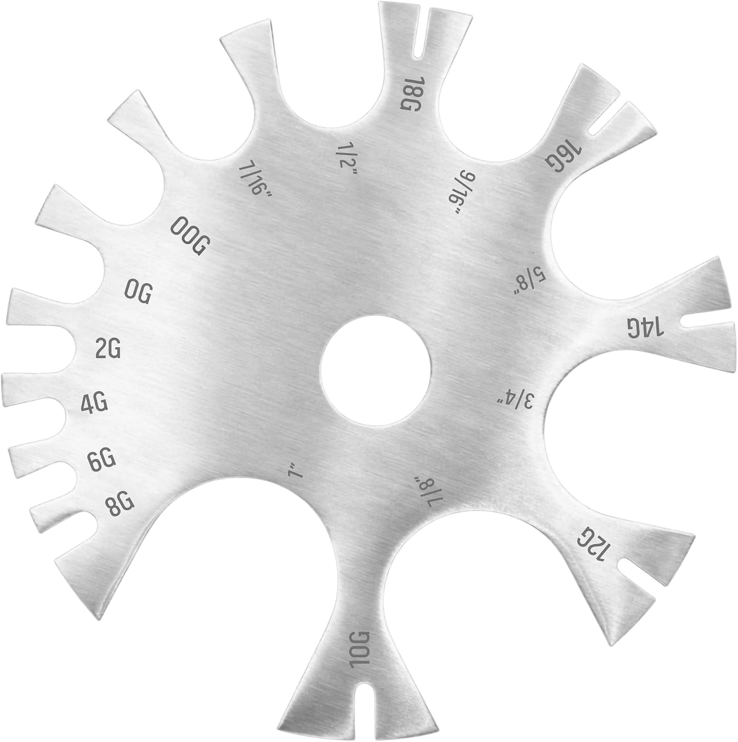 Piercing Gauge Measuring Tool Stainless Steel Body Jewelry Sizer Kit Measurement Wheel for Ear Nose Ring Earring Belly Barbell Tongue Piercings Chart Size Measure Profession