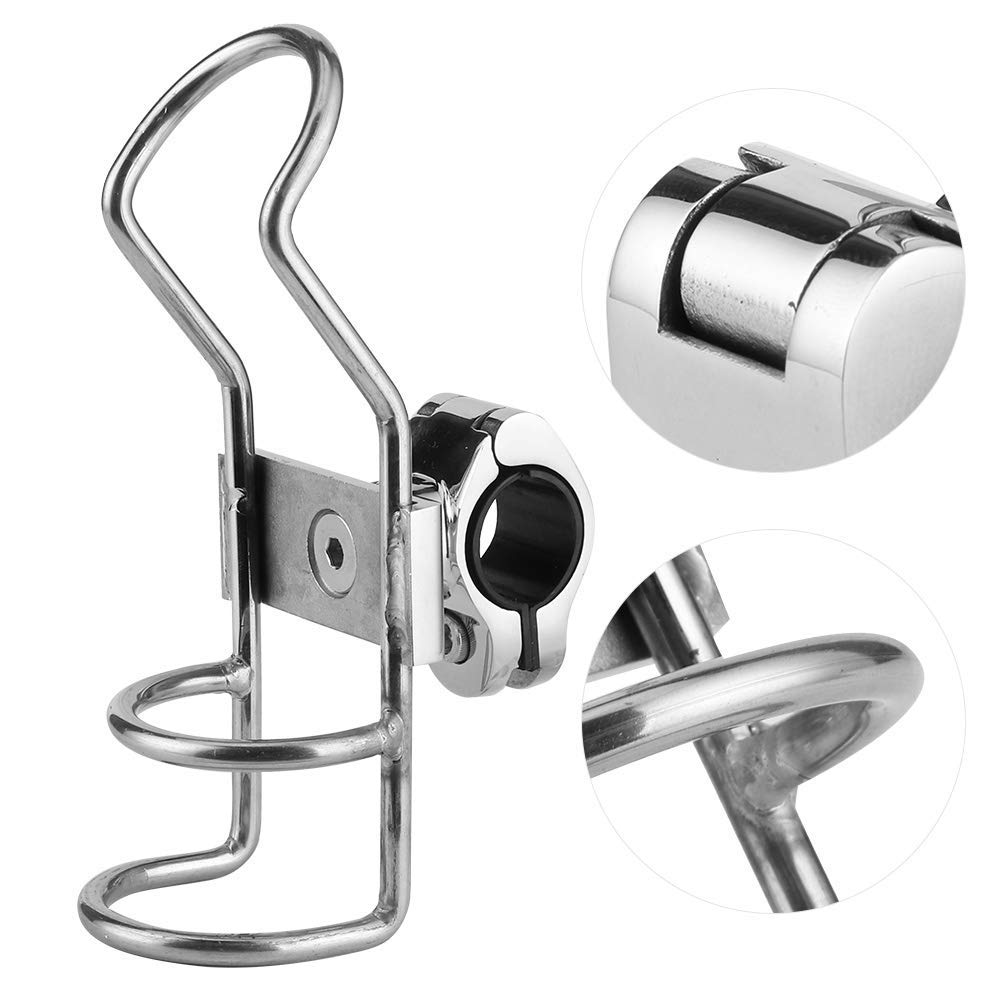Yctze 2 pezzi porta canne da pesca in acciaio inox porta canna da pesca/supporto per canna da pesca morsetto montato su guida portacanna per barca da pesca kayak marino 26 mm 32 mm (26 mm/1.0 pollici)