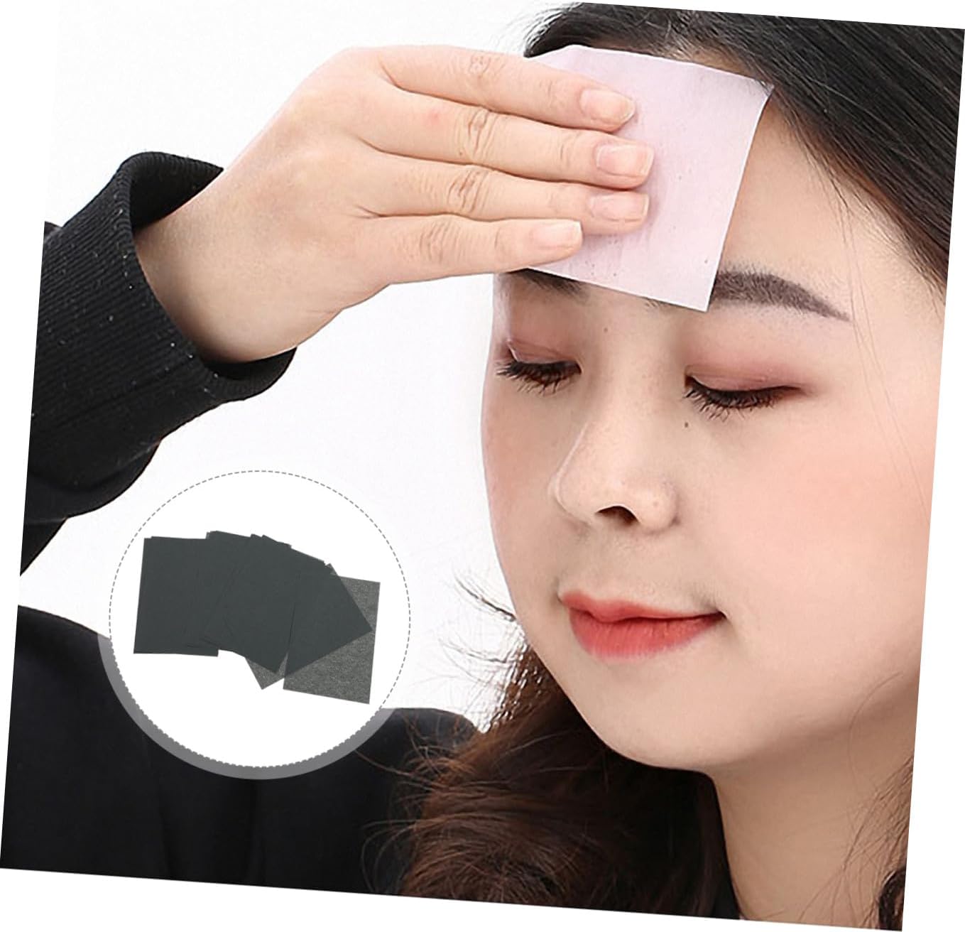 Ciieeo 2 Sets 200 Sheets Charcoal Oil Absorbing Sheets Blotting Paper for Oily Skin Face Cleaning Oil Control Facial Tissue Portable Absorbing Tool for Makeup Touch-up