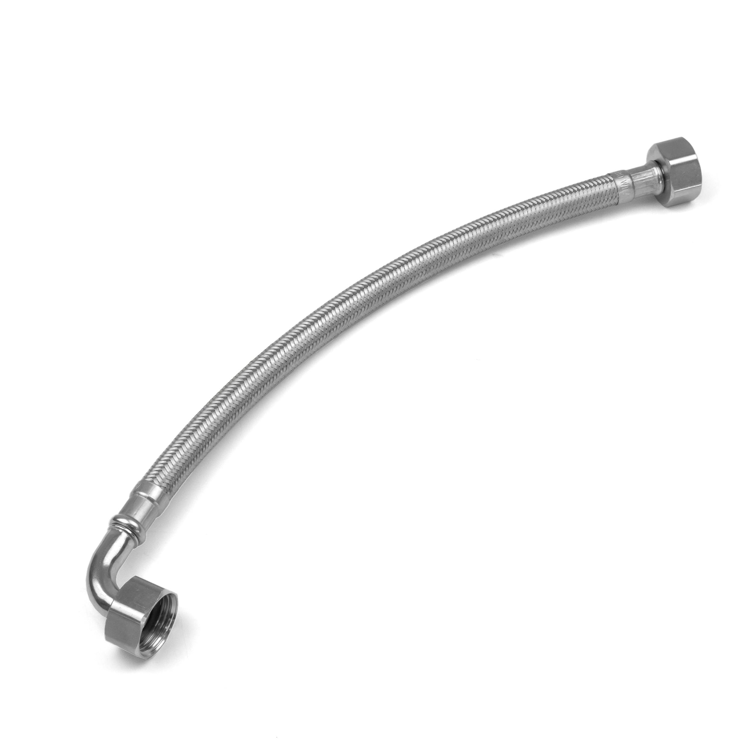 Xcel Home WRAS Approved 90° Elbow Flexible Pipe Connector, Silver, 300mm