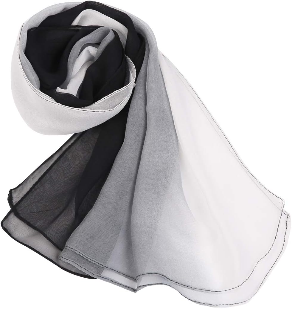 uxcell Long Chiffon Lightweight Sheer Wedding Scarf Silky Gradient Color Party Shawl Spring Summer Beach Wrap for Women - Image 2