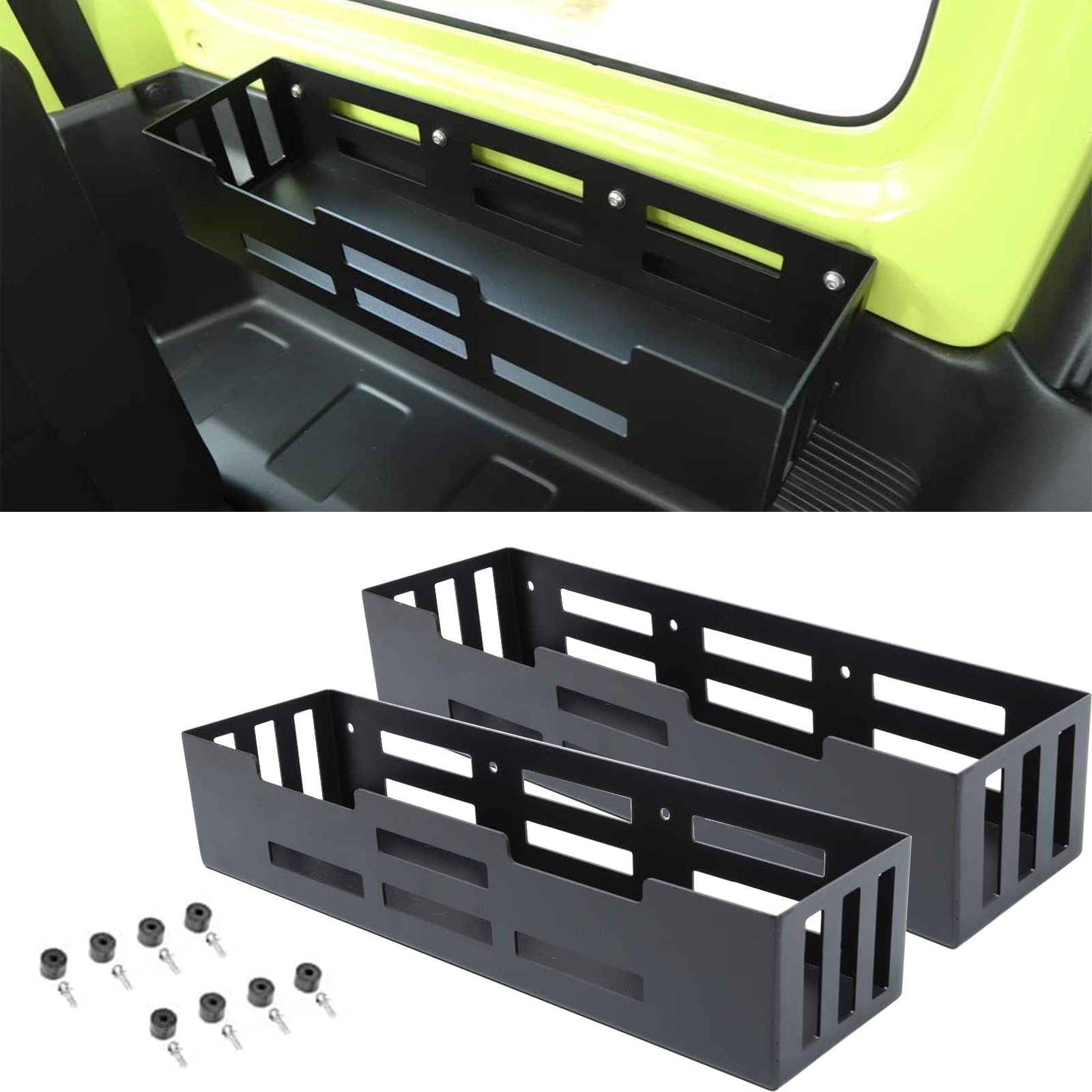 Organizer boczny bagażnika samochodowego Suzuki Jimny JB64 JB74 2019-2024 aluminium 2 szt.