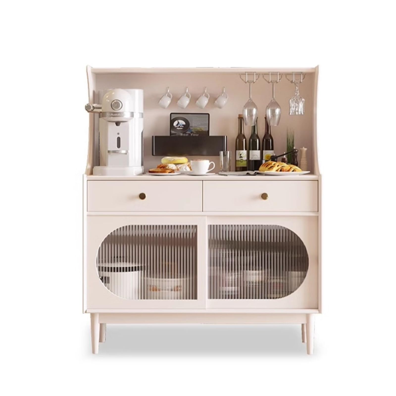 Armadio cucina Mobile contenitore for credenza da pranzo in legno bianco stoccaggio