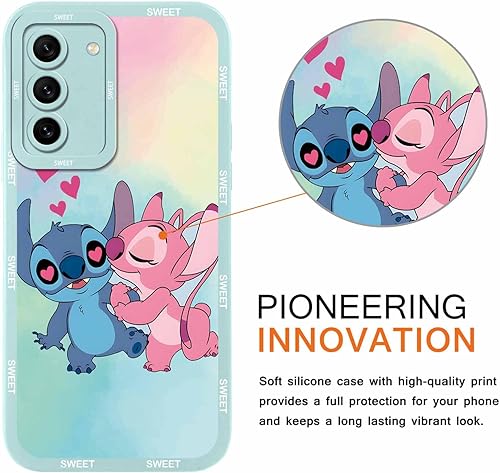 Miniatura 4 de Paquete de 2 fundas de teléfono de dibujos animados para Samsung Galaxy S21 FE 5G de 6.4 pulgadas, bonitas fundas de personajes de anime femenino