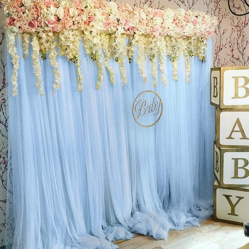 Boltove® Decoration Sky Blue Backdrop Curtain Tulle Net Transparent for Birthdays Anniversary Baby Shower Photo Shoot Wedding Party Stage Background Ceremony Photoshoot net parda - Set of 2 (B0BQWGXXW3) Amazon Price History, Amazon Price Tracker