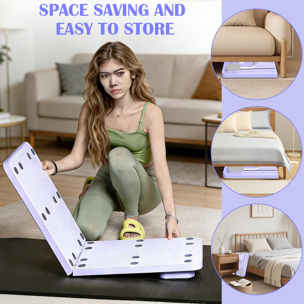 Pilates Board, Pilates Geräte mit Resistance Bands, Tragbares & Faltbares Core-Trainingsgerät für Zuhause, Vielseitige Pilates Reformer Board mit automatischem Rückprall, Ganzkörper Training