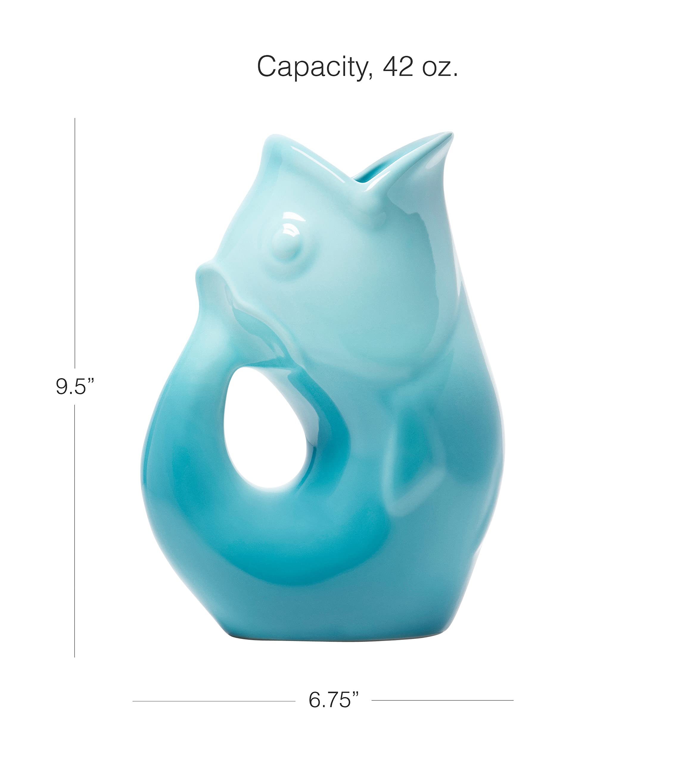 Gurgle Pot Fish Pitcher - Gradient Blue | Duży wazon na kwiaty lub dzbanek do napojów | Naczynia do serwowania na przyjęcia | Naczynia do wnętrz i na zewnątrz | Stoły do kawy i jadalni Centerpieces