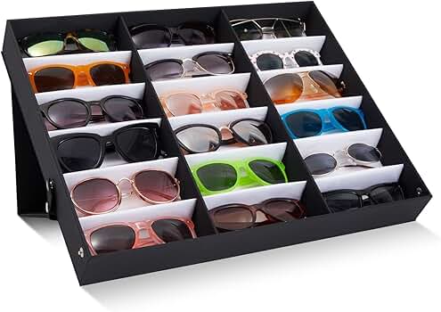 小物 ameri MULTI WAY SUNGLASSES CASE black 6 Pack Sunglasses Case Portable Travel Zipper Eyeglasses
