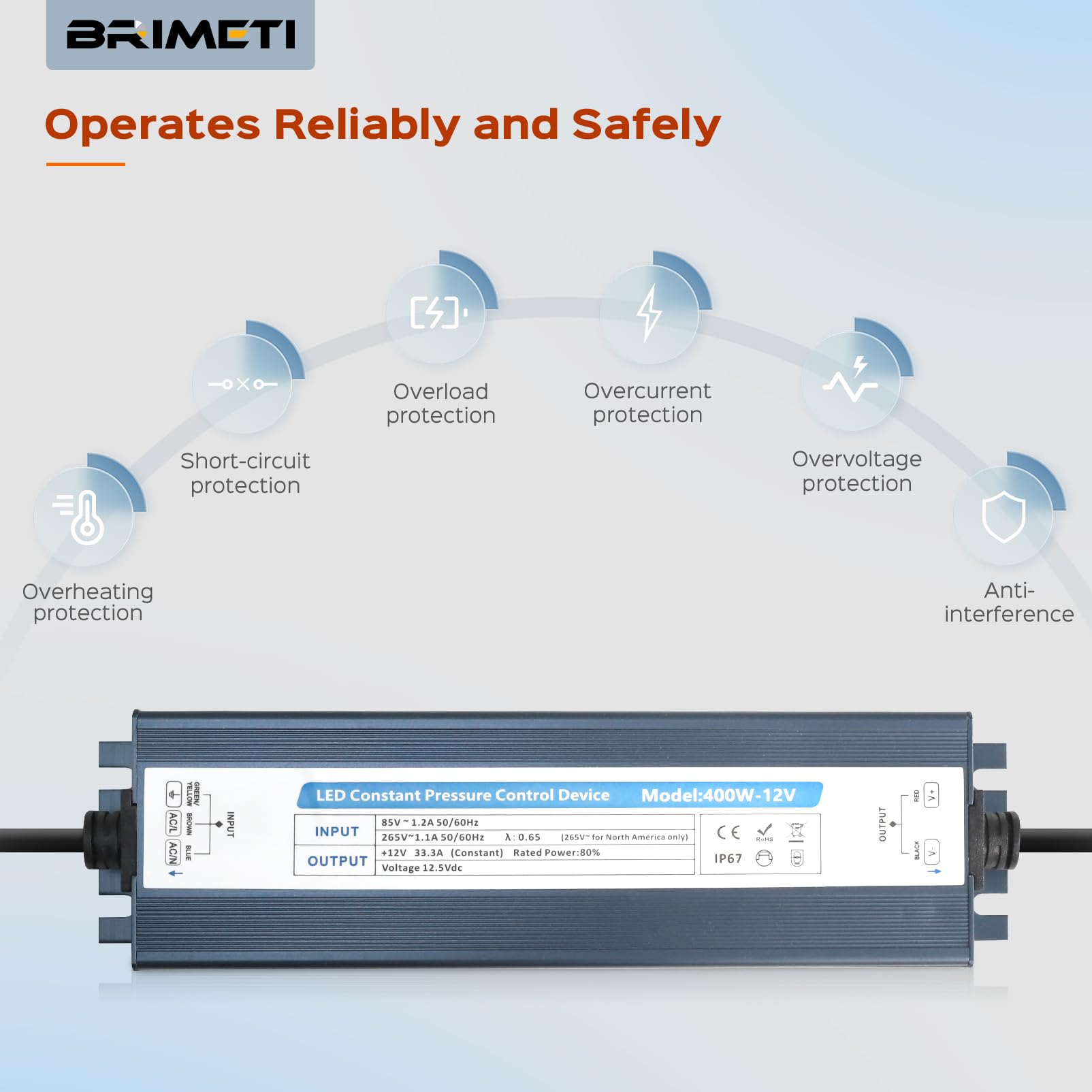 REYLAX LED Transformator 24V Waterdicht IP67, Buitenshuis Voeding Driver 300W 12.5A, Transformatoren 230V naar 24V DC Laagspanningstransformator, Geschikt voor Ledstrips, Lampen, G4 MR11 MR16 Ledlamp