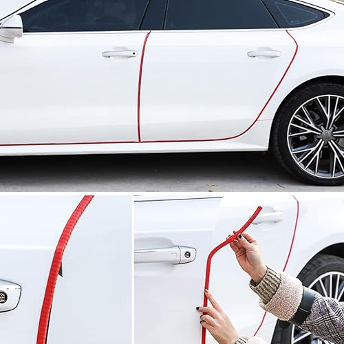 Miniatura 5 de XINLIYA Protectores de borde de puerta de automóvil, protector de sello de goma universal de 16 pies, borde en forma de U, protección de borde de